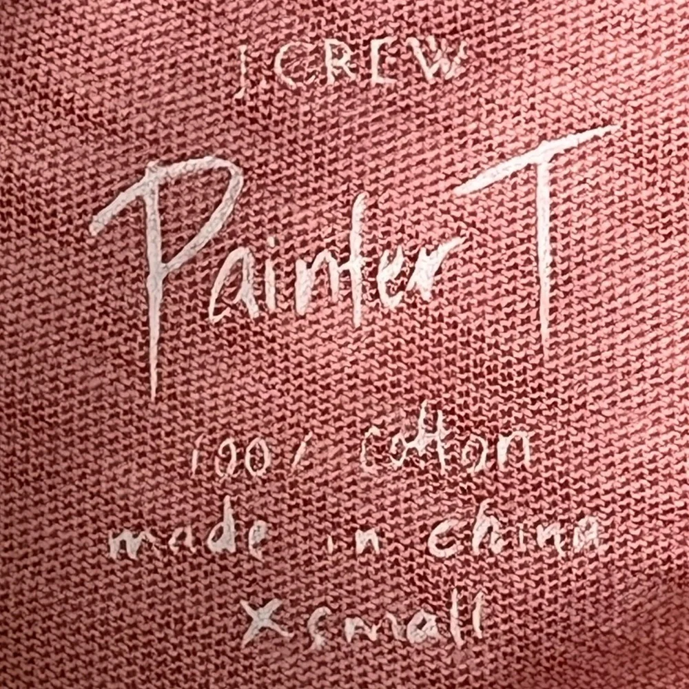 J. Crew Painter T Soft Pink Ruffle slub cotton round neck short sleeve top, New